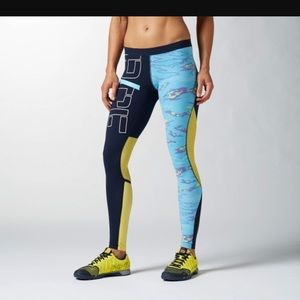 Reebok Blue and Yellow Leggings